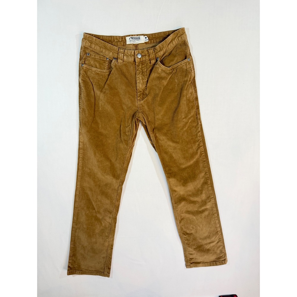Mountain Khakis Slim Tailored Fit Corduroy Pants Mens 33x30 Tan Brown MK